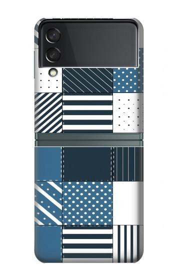 S4082 Modern Geometric Patchwork Pattern Hülle Schutzhülle Taschen für Samsung Galaxy Z Flip 3 5G