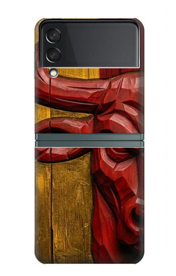 S4098 Span Bull Carved Artwork Hülle Schutzhülle Taschen für Samsung Galaxy Z Flip 3 5G