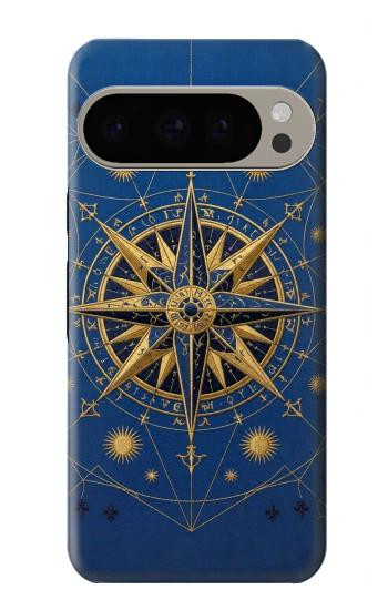 S4086 Nautical Compass Maritime Design Hülle Schutzhülle Taschen für Google Pixel 9 Pro