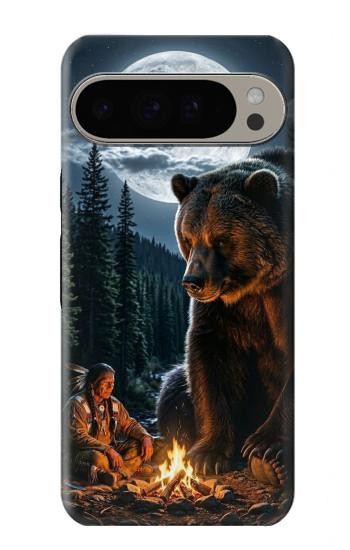 S4095 Majestic Bear Indian Wilderness Art Hülle Schutzhülle Taschen für Google Pixel 9 Pro XL
