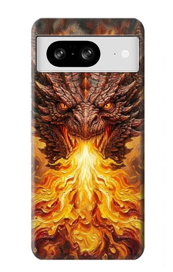 S4090 Epic Fire Dragon Fantasy Illustration Hülle Schutzhülle Taschen für Google Pixel 8