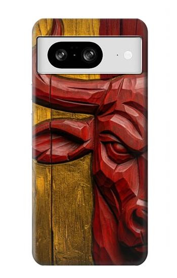 S4098 Span Bull Carved Artwork Hülle Schutzhülle Taschen für Google Pixel 8