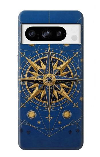 S4086 Nautical Compass Maritime Design Hülle Schutzhülle Taschen für Google Pixel 8 pro
