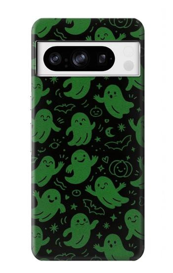 S4087 Cute Green Ghost Cartoon Pattern Hülle Schutzhülle Taschen für Google Pixel 8 pro