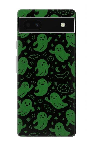 S4087 Cute Green Ghost Cartoon Pattern Hülle Schutzhülle Taschen für Google Pixel 6a