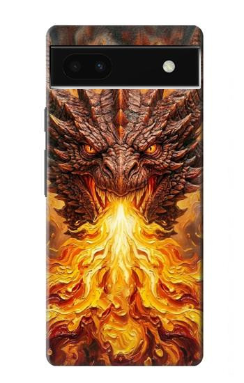 S4090 Epic Fire Dragon Fantasy Illustration Hülle Schutzhülle Taschen für Google Pixel 6a