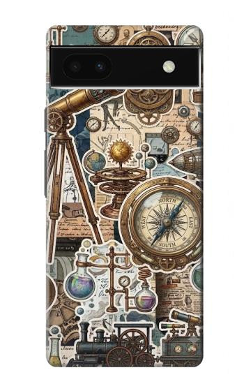 S4100 Vintage Scientific Discovery Collage Hülle Schutzhülle Taschen für Google Pixel 6a