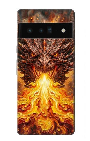 S4090 Epic Fire Dragon Fantasy Illustration Hülle Schutzhülle Taschen für Google Pixel 6 Pro