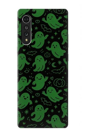 S4087 Cute Green Ghost Cartoon Pattern Hülle Schutzhülle Taschen für LG Velvet