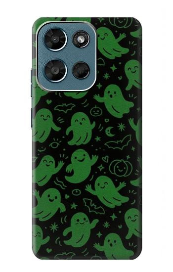 S4087 Cute Green Ghost Cartoon Pattern Hülle Schutzhülle Taschen für Motorola Moto G (2026), G Play (2026)