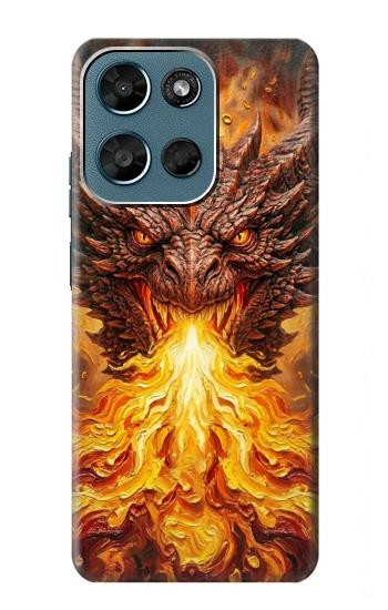 S4090 Epic Fire Dragon Fantasy Illustration Hülle Schutzhülle Taschen für Motorola Moto G (2026), G Play (2026)