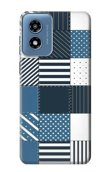 S4082 Modern Geometric Patchwork Pattern Hülle Schutzhülle Taschen für Motorola Moto G Play 4G (2024)