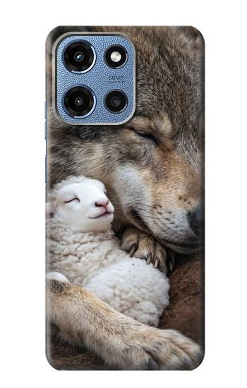 S4089 Gentle Wolf And Lamb Friendship Art Hülle Schutzhülle Taschen für Motorola Moto G 5G (2025)