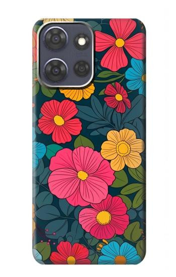 S4105 Vibrant Colorful Floral Pattern Hülle Schutzhülle Taschen für Motorola Moto G Power (2025,2026)