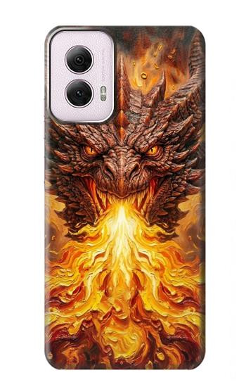 S4090 Epic Fire Dragon Fantasy Illustration Hülle Schutzhülle Taschen für Motorola Moto G Power 5G (2024)