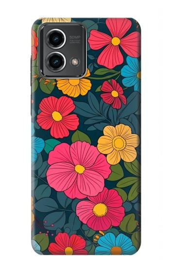 S4105 Vibrant Colorful Floral Pattern Hülle Schutzhülle Taschen für Motorola Moto G Stylus 5G (2023)