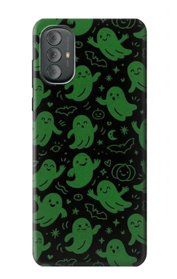 S4087 Cute Green Ghost Cartoon Pattern Hülle Schutzhülle Taschen für Motorola Moto G Power 2022, G Play 2023