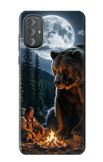 S4095 Majestic Bear Indian Wilderness Art Hülle Schutzhülle Taschen für Motorola Moto G Power 2022, G Play 2023