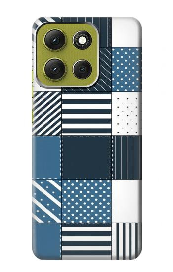 S4082 Modern Geometric Patchwork Pattern Hülle Schutzhülle Taschen für Motorola Moto G86