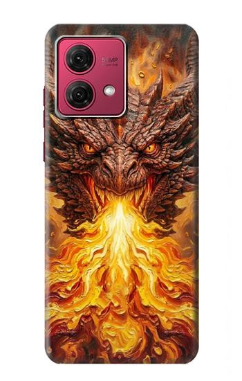 S4090 Epic Fire Dragon Fantasy Illustration Hülle Schutzhülle Taschen für Motorola Moto G84