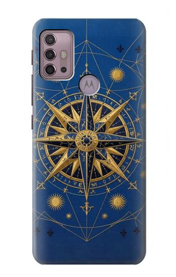 S4086 Nautical Compass Maritime Design Hülle Schutzhülle Taschen für Motorola Moto G30, G20, G10