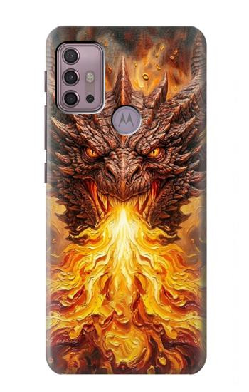 S4090 Epic Fire Dragon Fantasy Illustration Hülle Schutzhülle Taschen für Motorola Moto G30, G20, G10