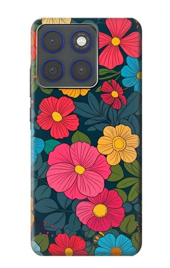 S4105 Vibrant Colorful Floral Pattern Hülle Schutzhülle Taschen für Motorola Edge 70