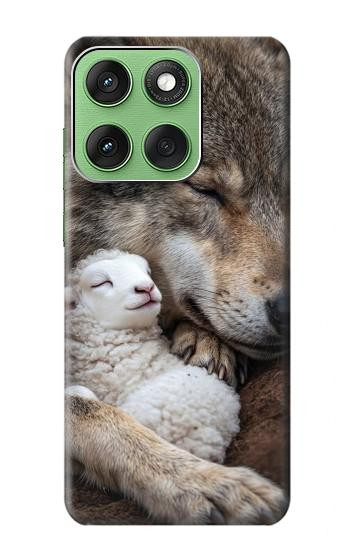 S4089 Gentle Wolf And Lamb Friendship Art Hülle Schutzhülle Taschen für Motorola Edge 60