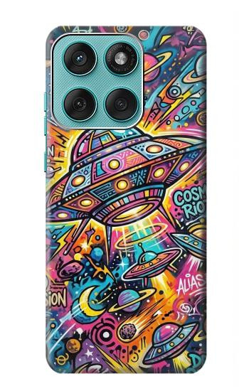 S4085 Cosmic Spaceship Psychedelic Art Hülle Schutzhülle Taschen für Motorola Edge 60 Fusion