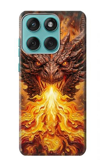 S4090 Epic Fire Dragon Fantasy Illustration Hülle Schutzhülle Taschen für Motorola Edge 60 Fusion