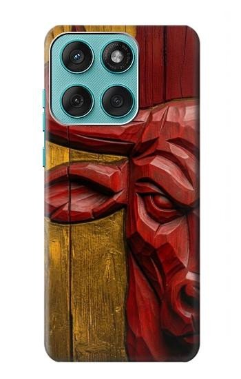 S4098 Span Bull Carved Artwork Hülle Schutzhülle Taschen für Motorola Edge 60 Fusion