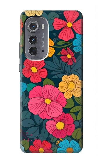 S4105 Vibrant Colorful Floral Pattern Hülle Schutzhülle Taschen für Motorola Edge (2022)