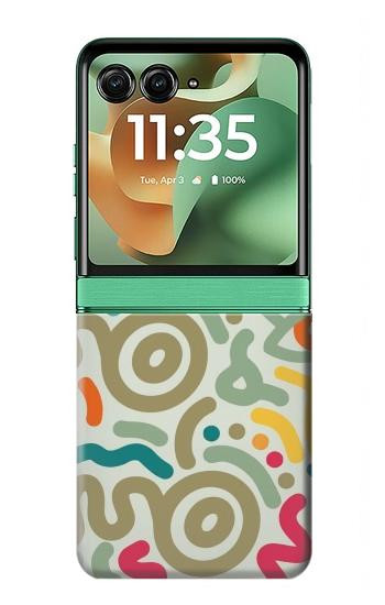 S4078 Abstract Colorful Doodle Pattern Hülle Schutzhülle Taschen für Motorola Razr 70+,60+, Razr+ (2026, 2025, 2024)