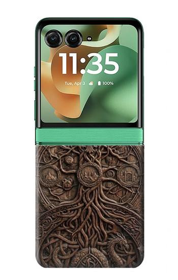 S4103 Ancient Tree Of Life Symbol Art Hülle Schutzhülle Taschen für Motorola Razr 70+,60+, Razr+ (2026, 2025, 2024)