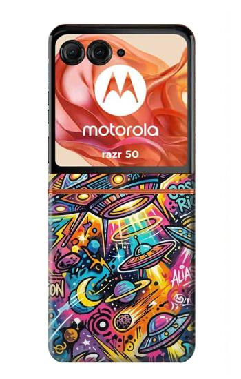 S4085 Cosmic Spaceship Psychedelic Art Hülle Schutzhülle Taschen für Motorola Razr 70,60,50, Razr (2026, 2025, 2024)