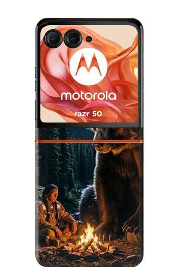 S4095 Majestic Bear Indian Wilderness Art Hülle Schutzhülle Taschen für Motorola Razr 70,60,50, Razr (2026, 2025, 2024)