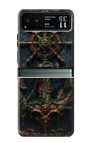 S4106 Vintage Maritime Anchor Helm Art Hülle Schutzhülle Taschen für Motorola Razr 40