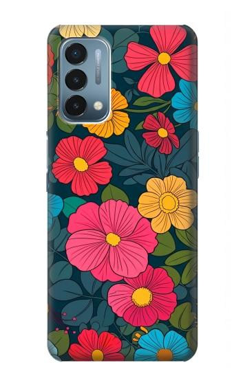 S4105 Vibrant Colorful Floral Pattern Hülle Schutzhülle Taschen für OnePlus Nord N200 5G