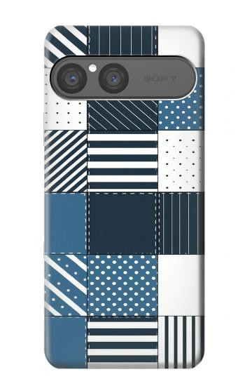 S4082 Modern Geometric Patchwork Pattern Hülle Schutzhülle Taschen für Sony Xperia 10 VII