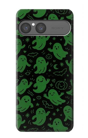 S4087 Cute Green Ghost Cartoon Pattern Hülle Schutzhülle Taschen für Sony Xperia 10 VII