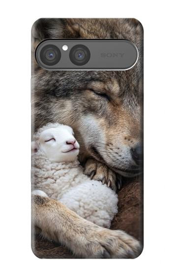 S4089 Gentle Wolf And Lamb Friendship Art Hülle Schutzhülle Taschen für Sony Xperia 10 VII