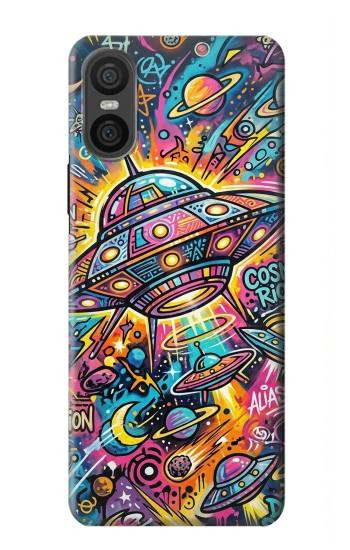 S4085 Cosmic Spaceship Psychedelic Art Hülle Schutzhülle Taschen für Sony Xperia 10 VI