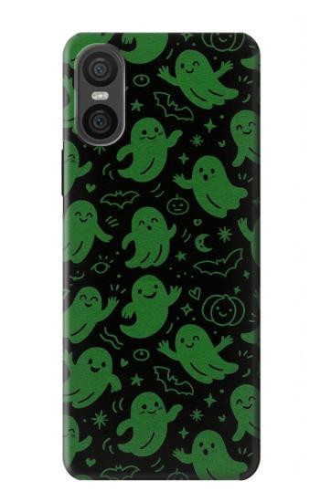 S4087 Cute Green Ghost Cartoon Pattern Hülle Schutzhülle Taschen für Sony Xperia 10 VI