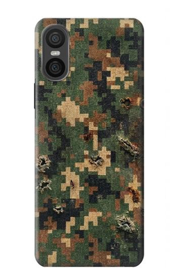 S4091 Green Digital Camouflage Pattern Hülle Schutzhülle Taschen für Sony Xperia 10 VI