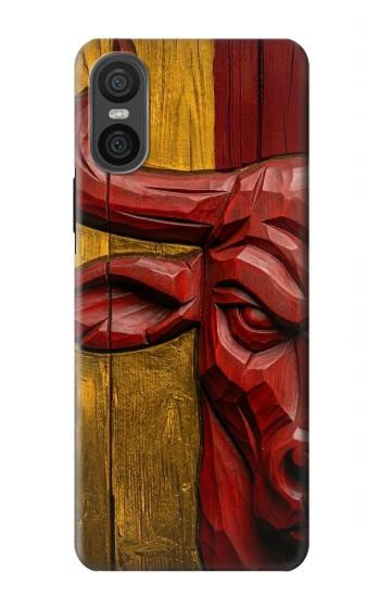 S4098 Span Bull Carved Artwork Hülle Schutzhülle Taschen für Sony Xperia 10 VI