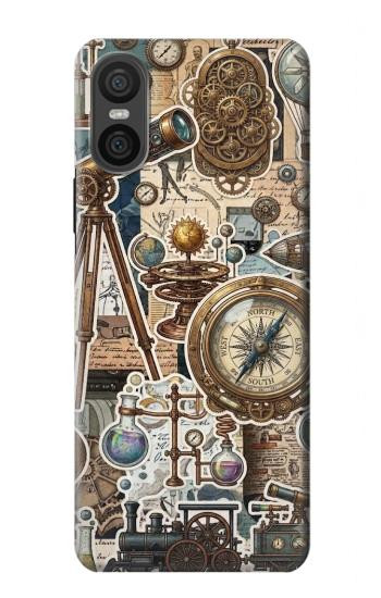 S4100 Vintage Scientific Discovery Collage Hülle Schutzhülle Taschen für Sony Xperia 10 VI