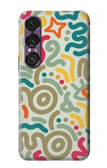 S4078 Abstract Colorful Doodle Pattern Hülle Schutzhülle Taschen für Sony Xperia 1 VII