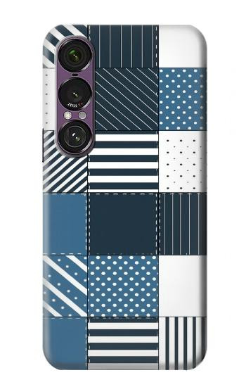 S4082 Modern Geometric Patchwork Pattern Hülle Schutzhülle Taschen für Sony Xperia 1 VII