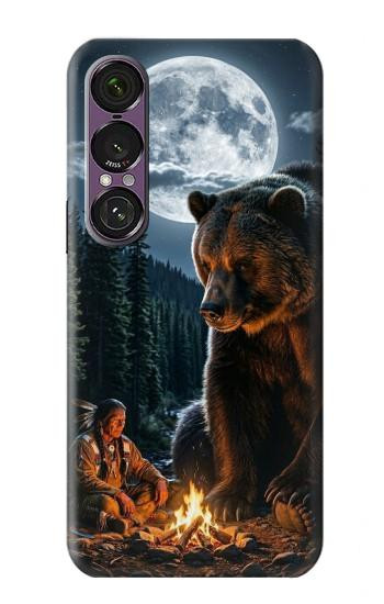 S4095 Majestic Bear Indian Wilderness Art Hülle Schutzhülle Taschen für Sony Xperia 1 VII