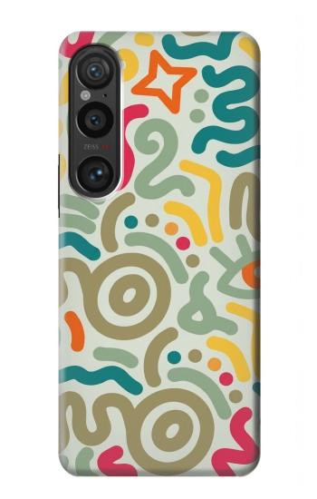 S4078 Abstract Colorful Doodle Pattern Hülle Schutzhülle Taschen für Sony Xperia 1 VI